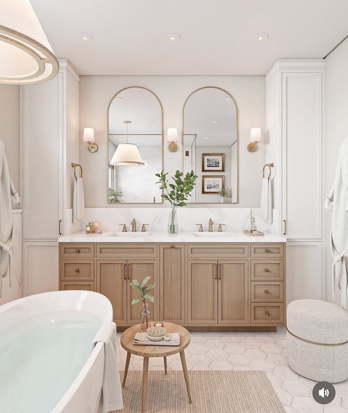 Spa-like modern farmhouse bathroom