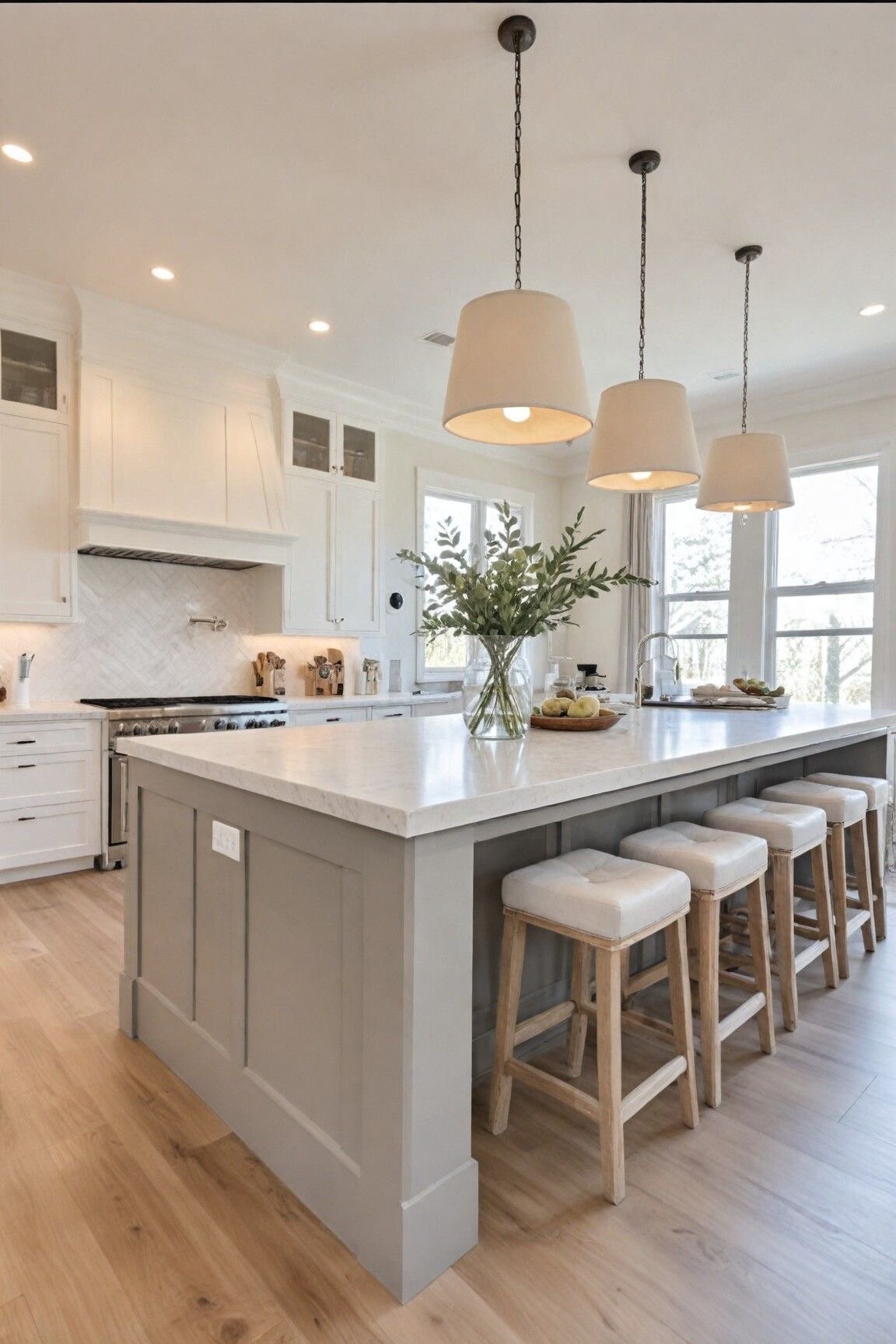 Modern farmhouse kitchen with island